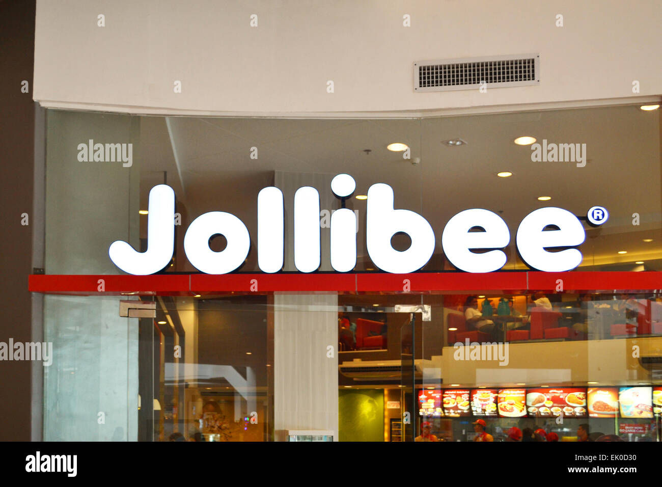 Logo Of Jollibee Fast Food Restaurant As Seen Illuminated Jollibee Is