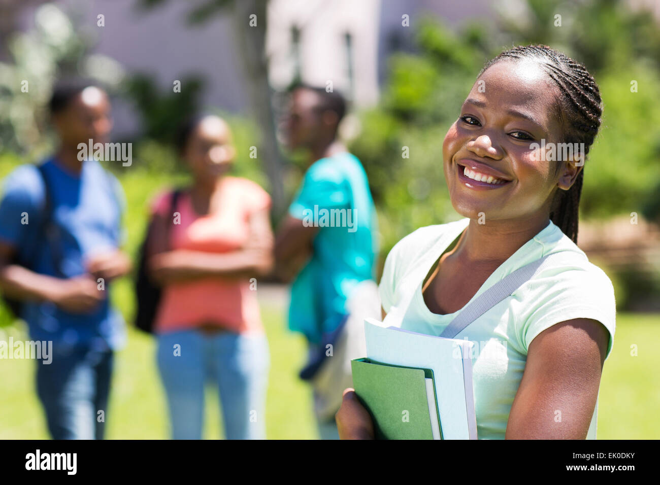 happy female African American college student close up Stock Photo - Alamy
