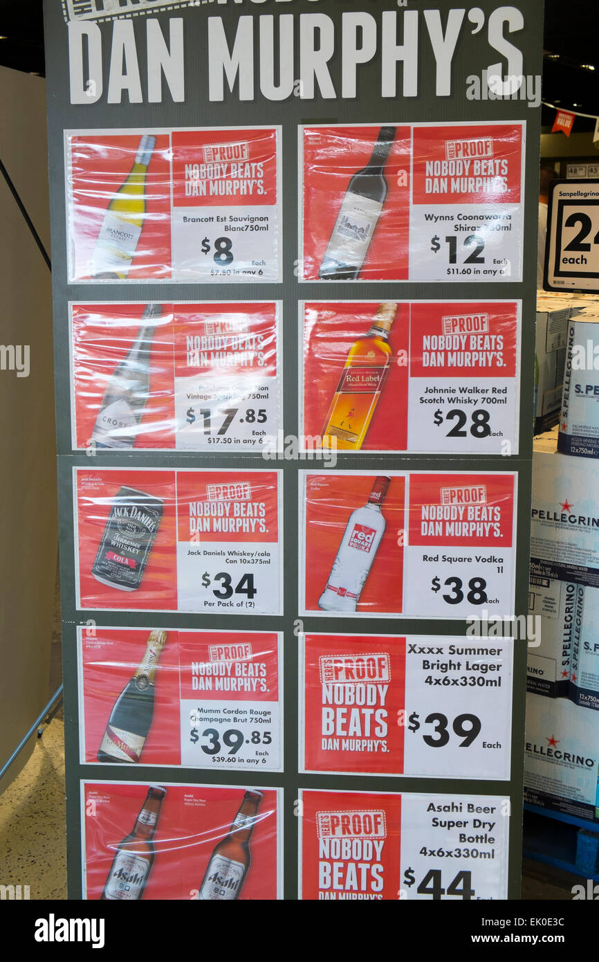 australian Dan Murphys liquor store bottle shop in Sydney,australia