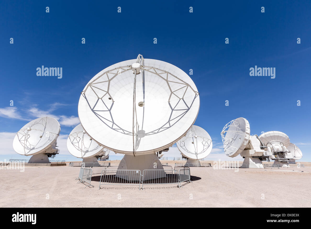 At ALMA radio telescope observatory, San Pedro de Atacama, Chile, South America Stock Photo