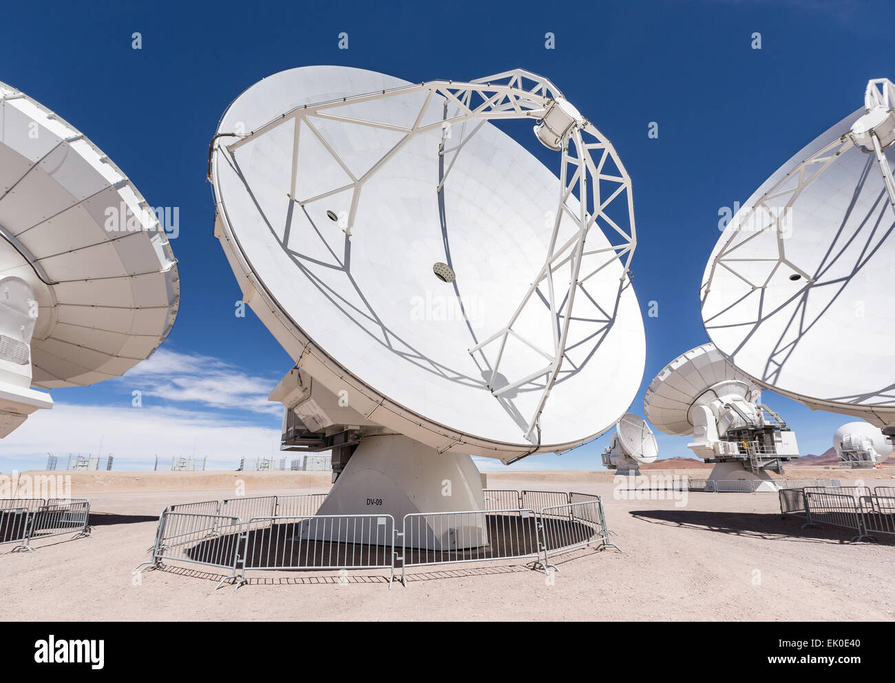 At ALMA radio telescope observatory, San Pedro de Atacama, Chile, South America Stock Photo