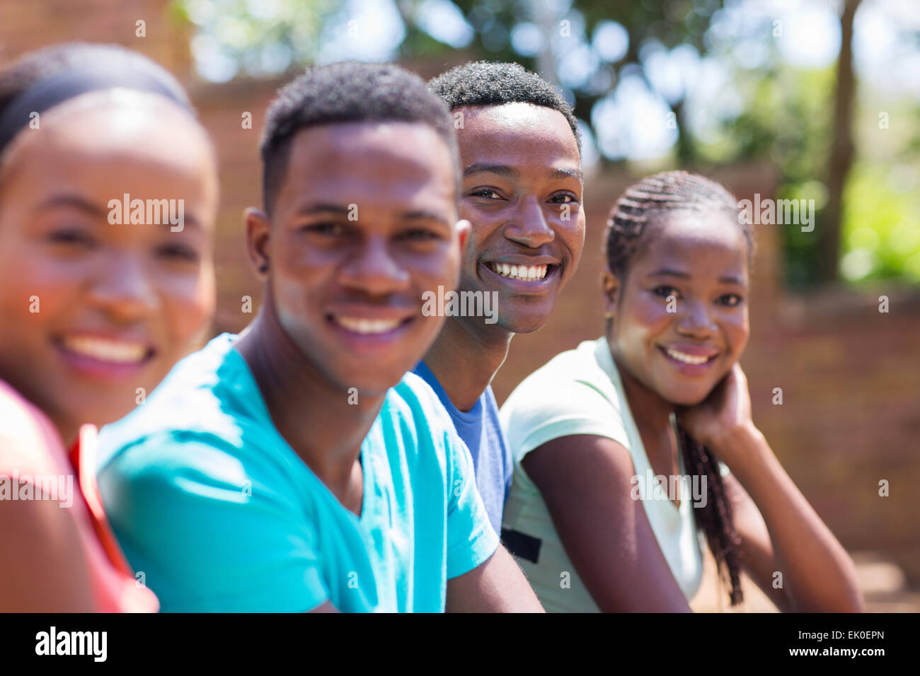 cheerful African American college students on campus Stock Photo - Alamy