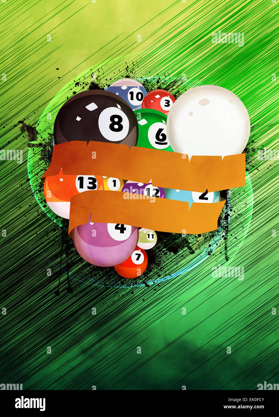 Abstract billiard invitation advert background with empty space Stock ...