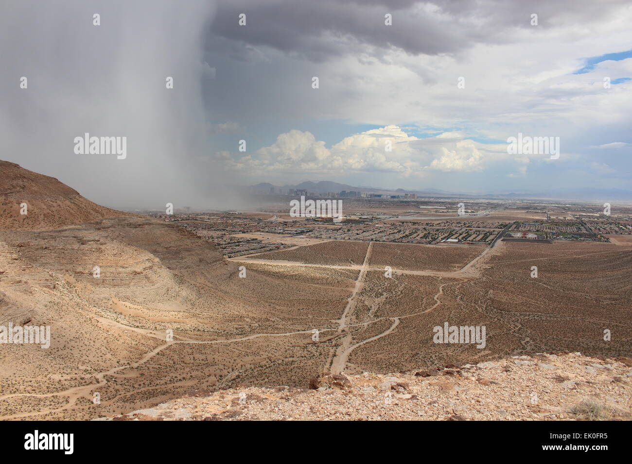 Shot in Las Vegas Nevada during monsoon season rain storm with flash ...