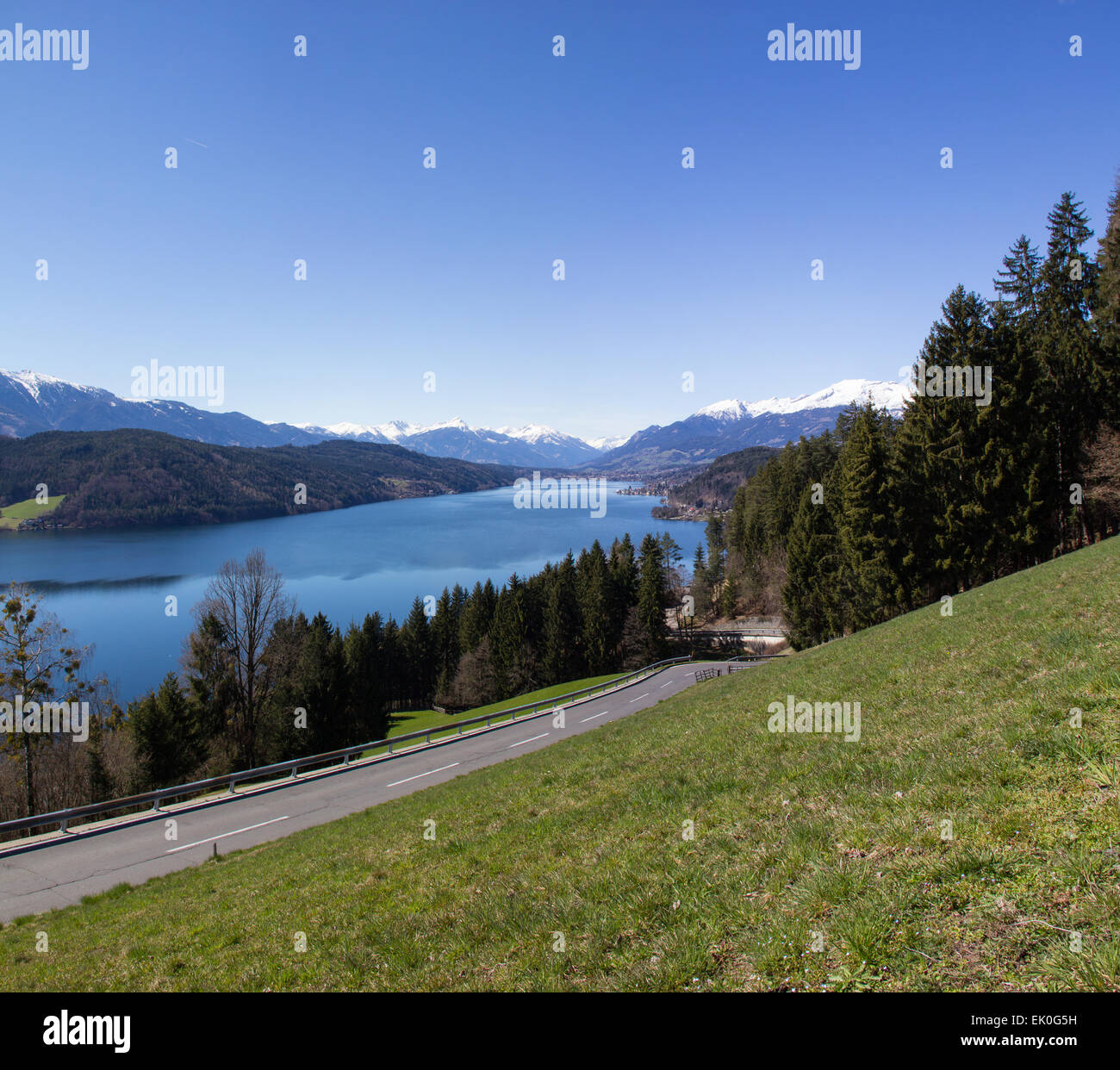 View To Lake Millstatt In Spring Stock Photo