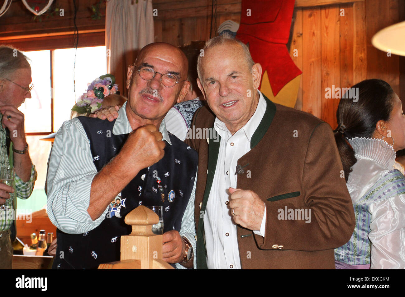 Sauerland boxing promoter's party at Weinzelt tent during the 2014 Oktoberfest (Wiesn) Featuring: Otto Retzer,Wilfried Sauerland Where: Munich, Germany When: 30 Sep 2014 Stock Photo