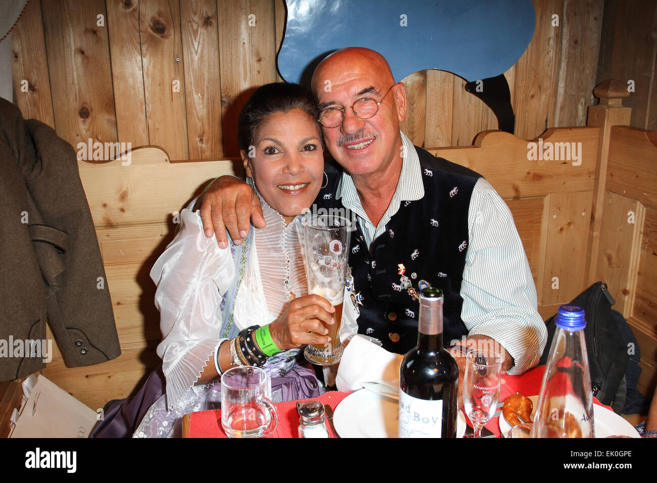 Sauerland boxing promoter's party at Weinzelt tent during the 2014 Oktoberfest (Wiesn) Featuring: Shirley Retzer,Otto Retzer Where: Munich, Germany When: 30 Sep 2014 Stock Photo