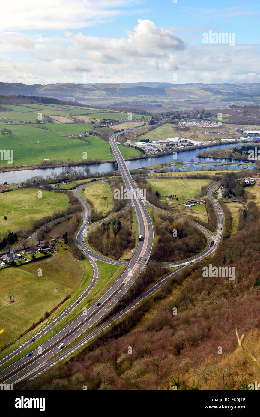 Motorway M90  at Perth, Scotland, Frairton bridge over the River Tay Stock Photo