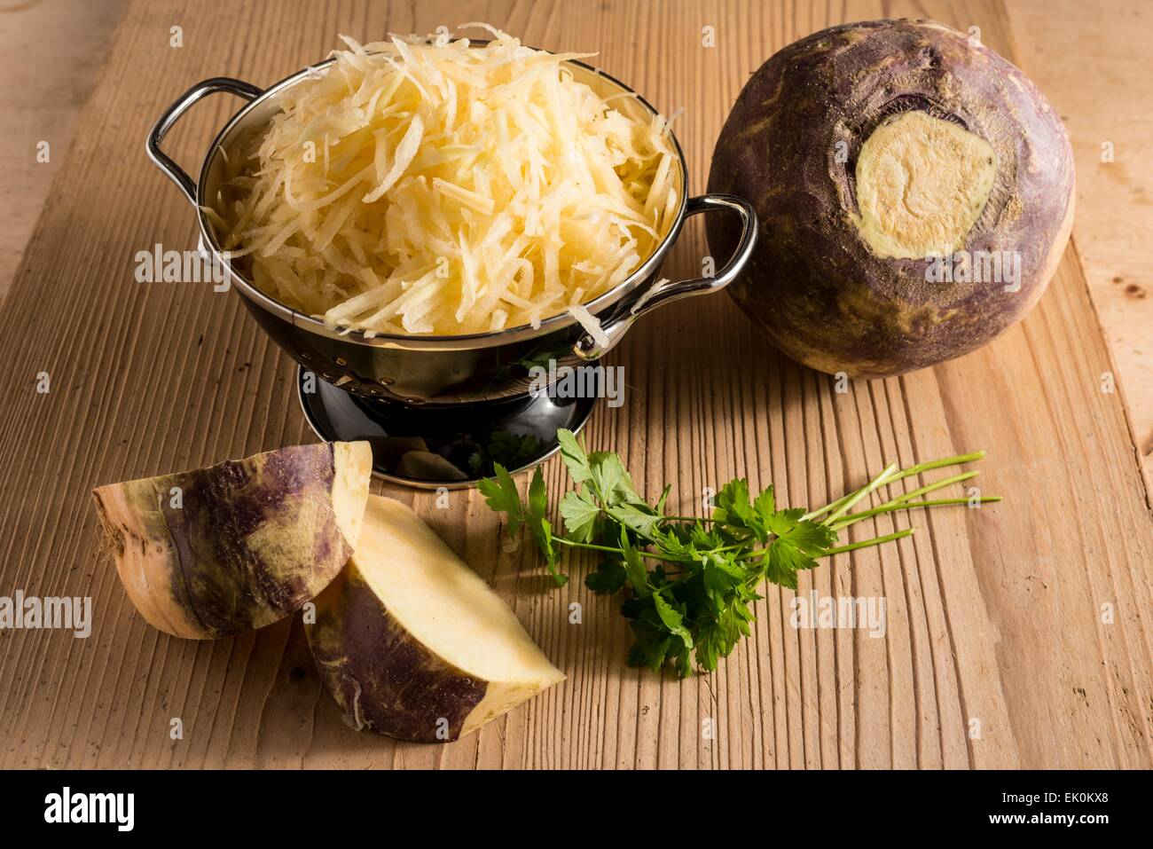 nobody, no one, no-one, healthy eating, fresh, food, food and drink, still life, studio shot, studio shots, swede, grated, raw, vegetable, root vegetable Stock Photo