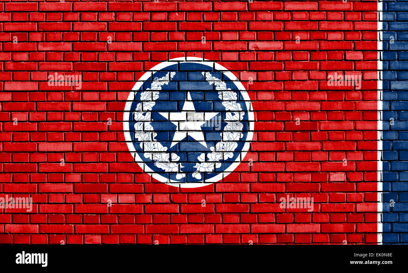flag of Chattanooga painted on brick wall Stock Photo