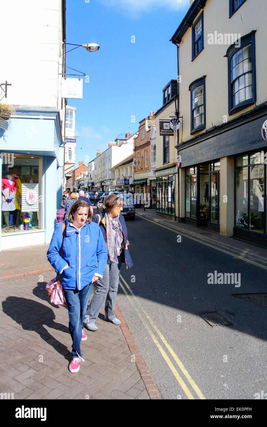 Sidmouth town centre and shops Stock Photo Alamy