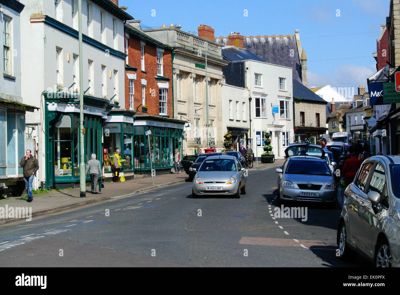 Sidmouth town centre and shops Stock Photo Alamy