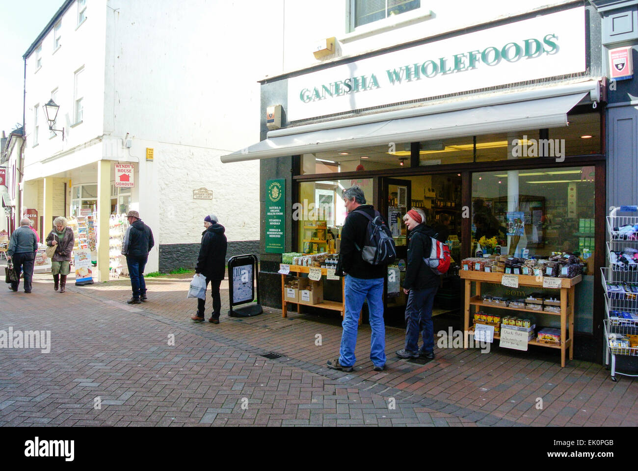 Sidmouth town centre and shops Stock Photo Alamy
