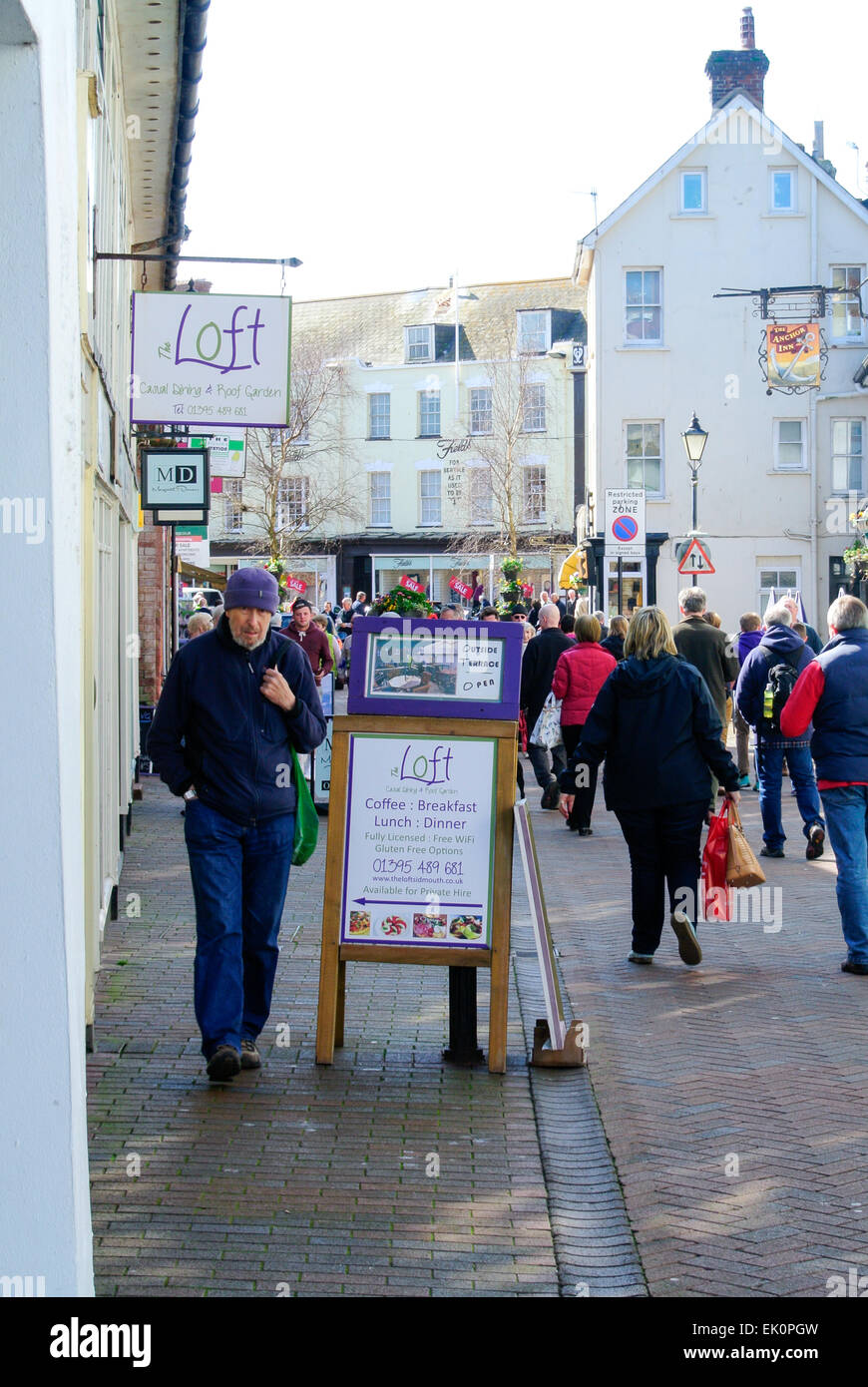 Sidmouth town centre and shops Stock Photo Alamy