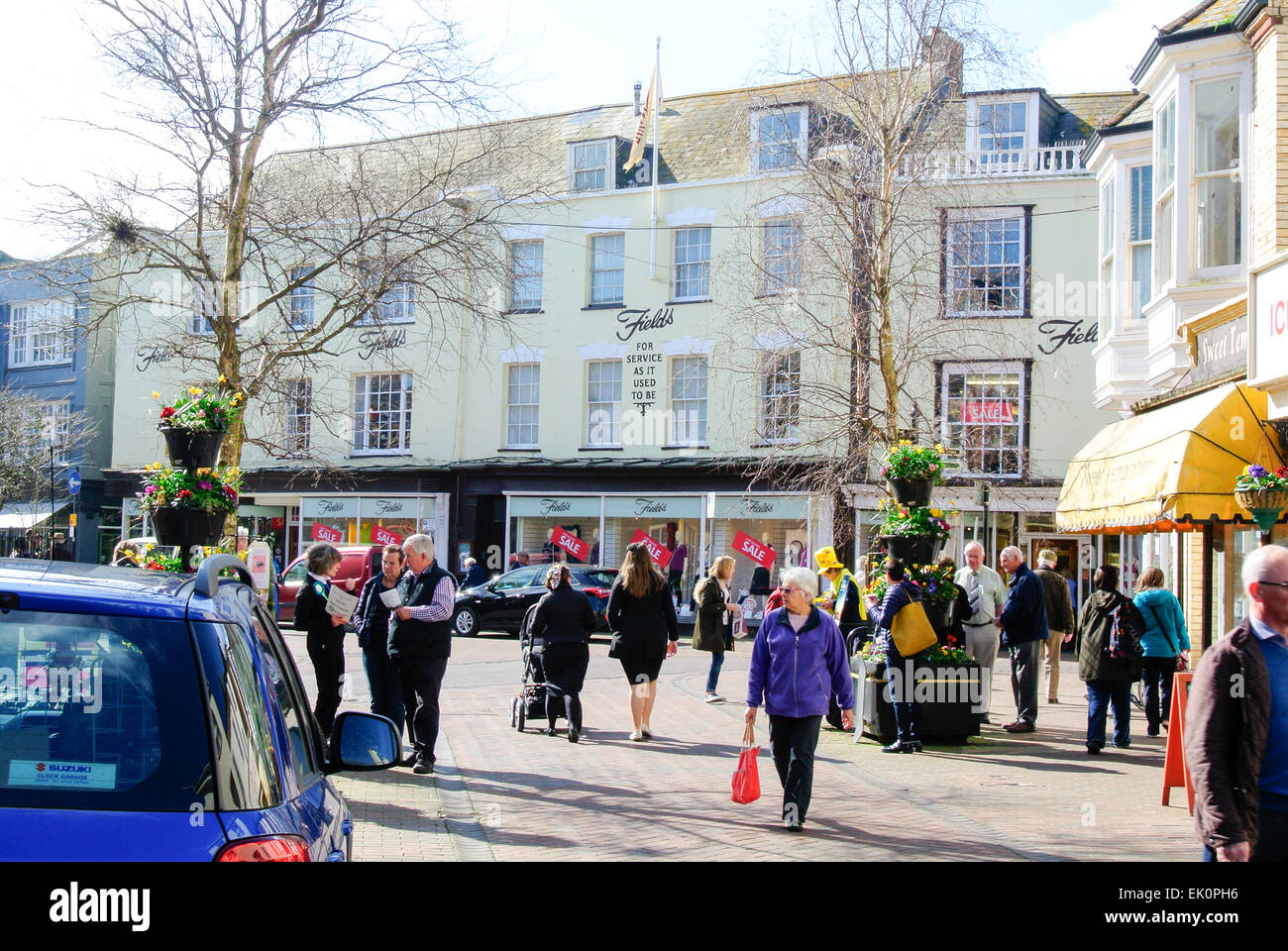 Sidmouth town centre and shops Stock Photo Alamy