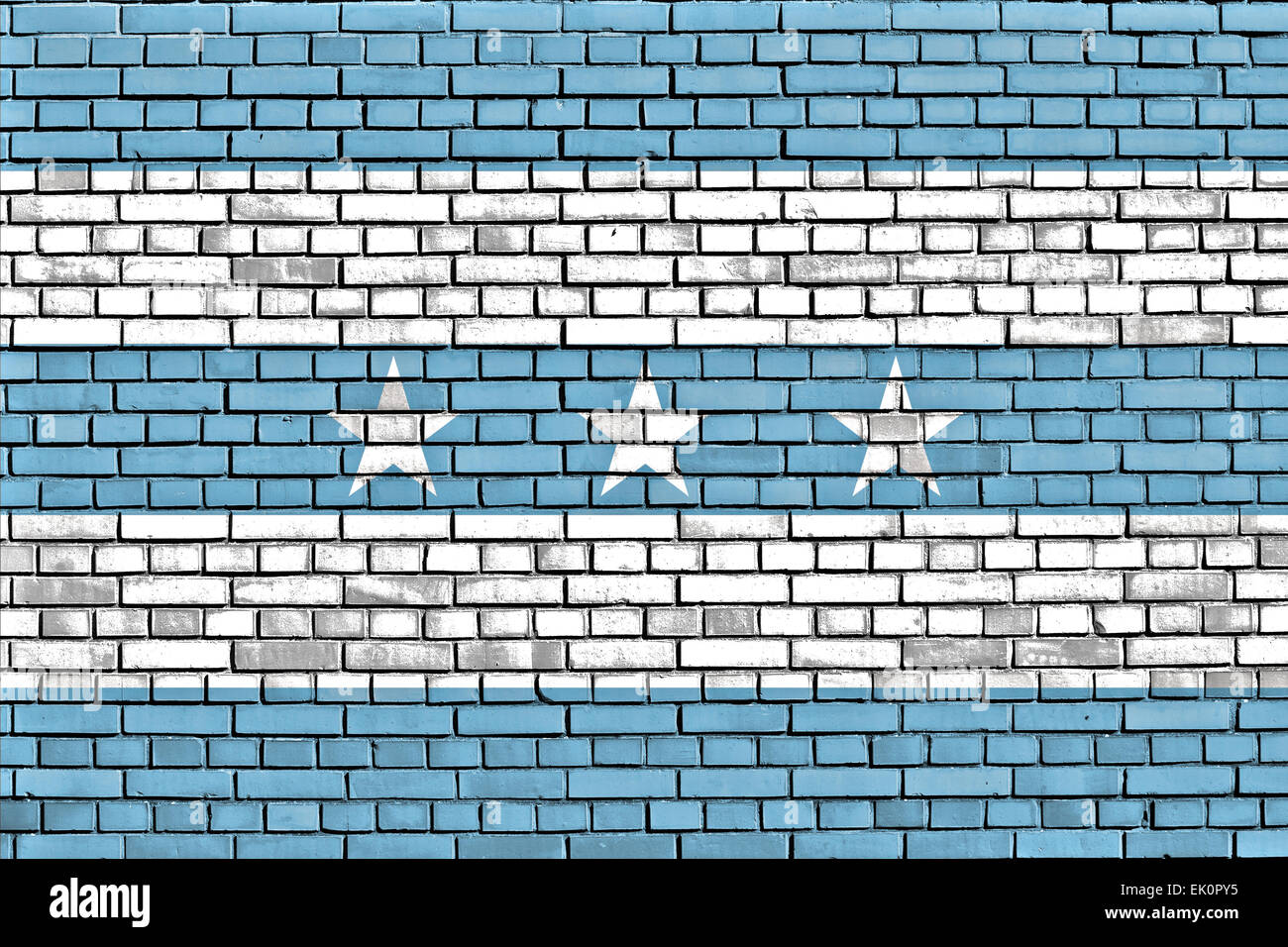 flag of Guayaquil painted on brick wall Stock Photo