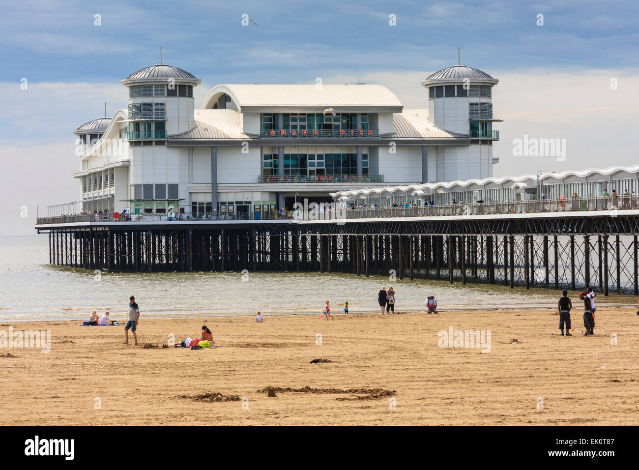 Weston super mare beach with the pier in the background Stock Photo