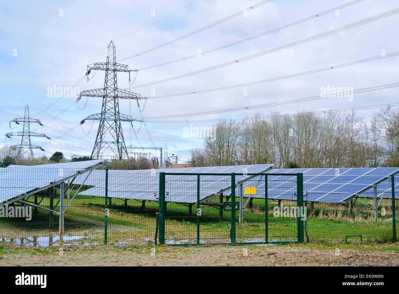 Renewable solar energy farm Stock Photo