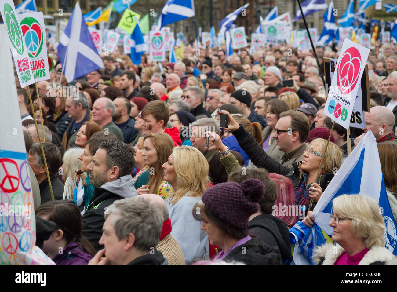 Thousands protest against nuclear weapons in Glasgow Stock Photo