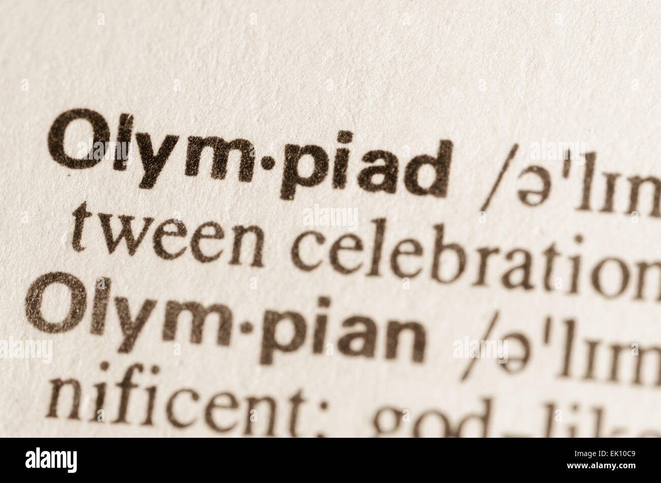 word Olympiad in dictionary Stock Photo