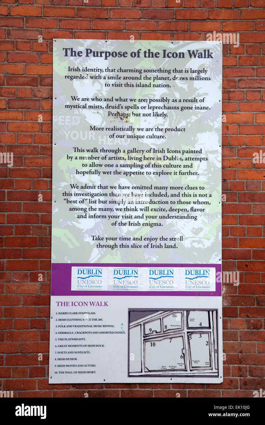Icon Walk Poster, Temple Bar, Dublin, Ireland Stock Photo - Alamy