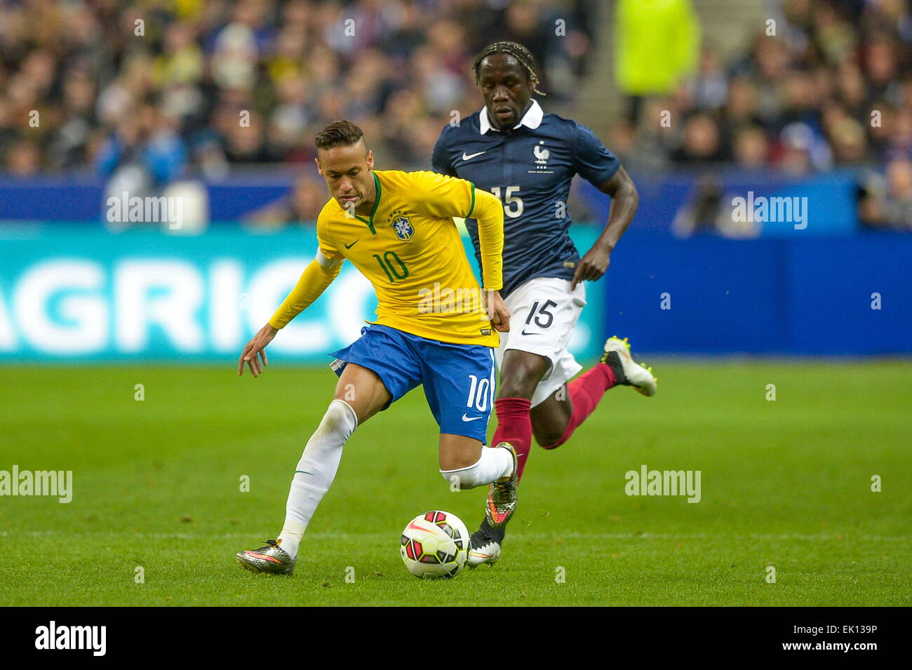 Neymar/Bacary Sagna - 26.03.2015 - France/Bresil - Match Amical.Photo : Andre Ferreira/Icon Sport Stock Photo