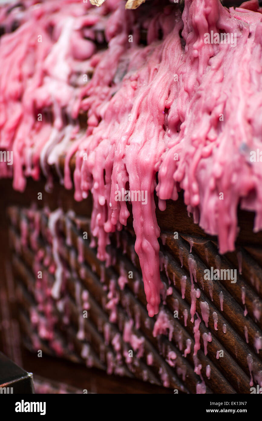 Pink Wax dripping Stock Photo