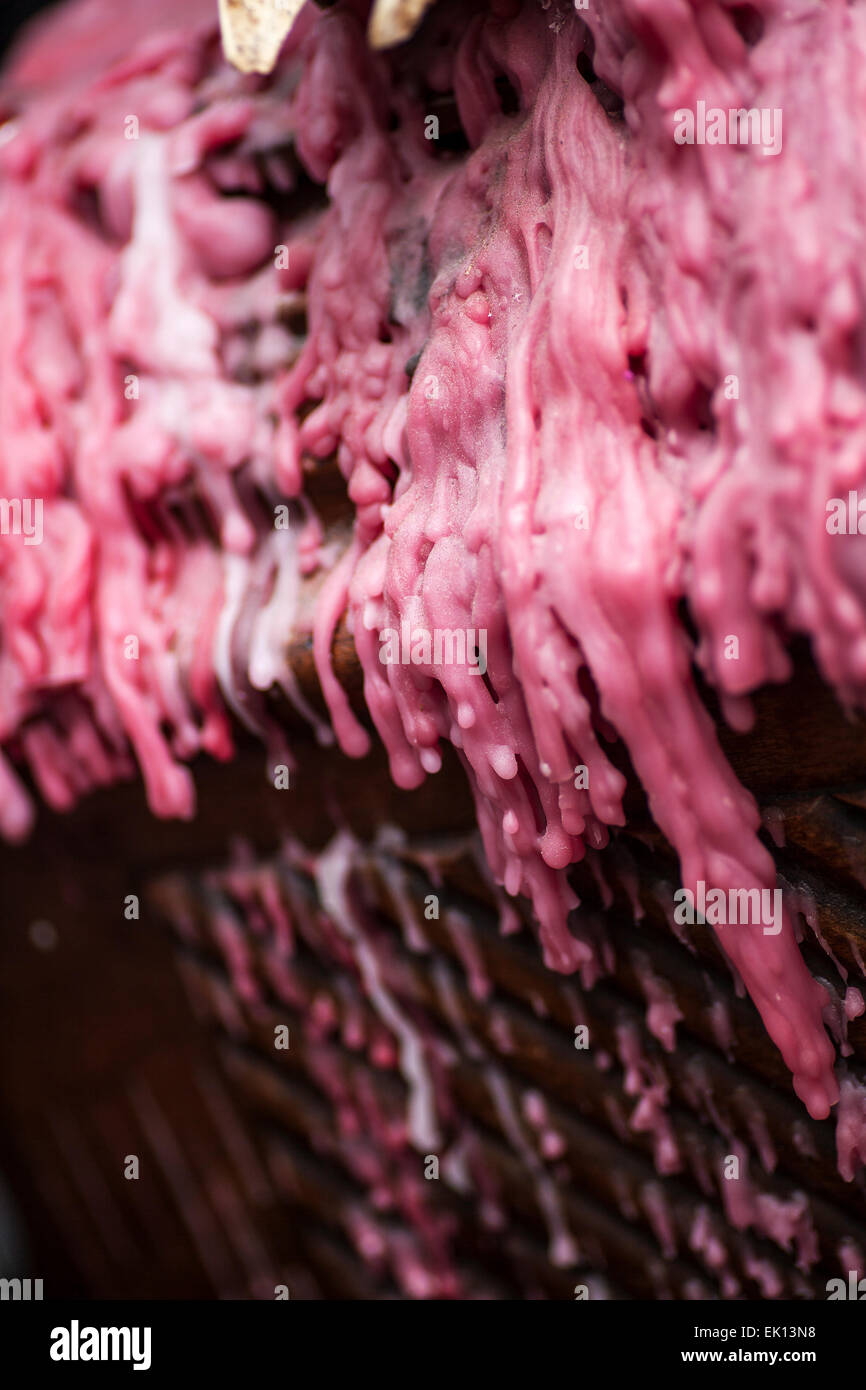 Pink Wax dripping Stock Photo