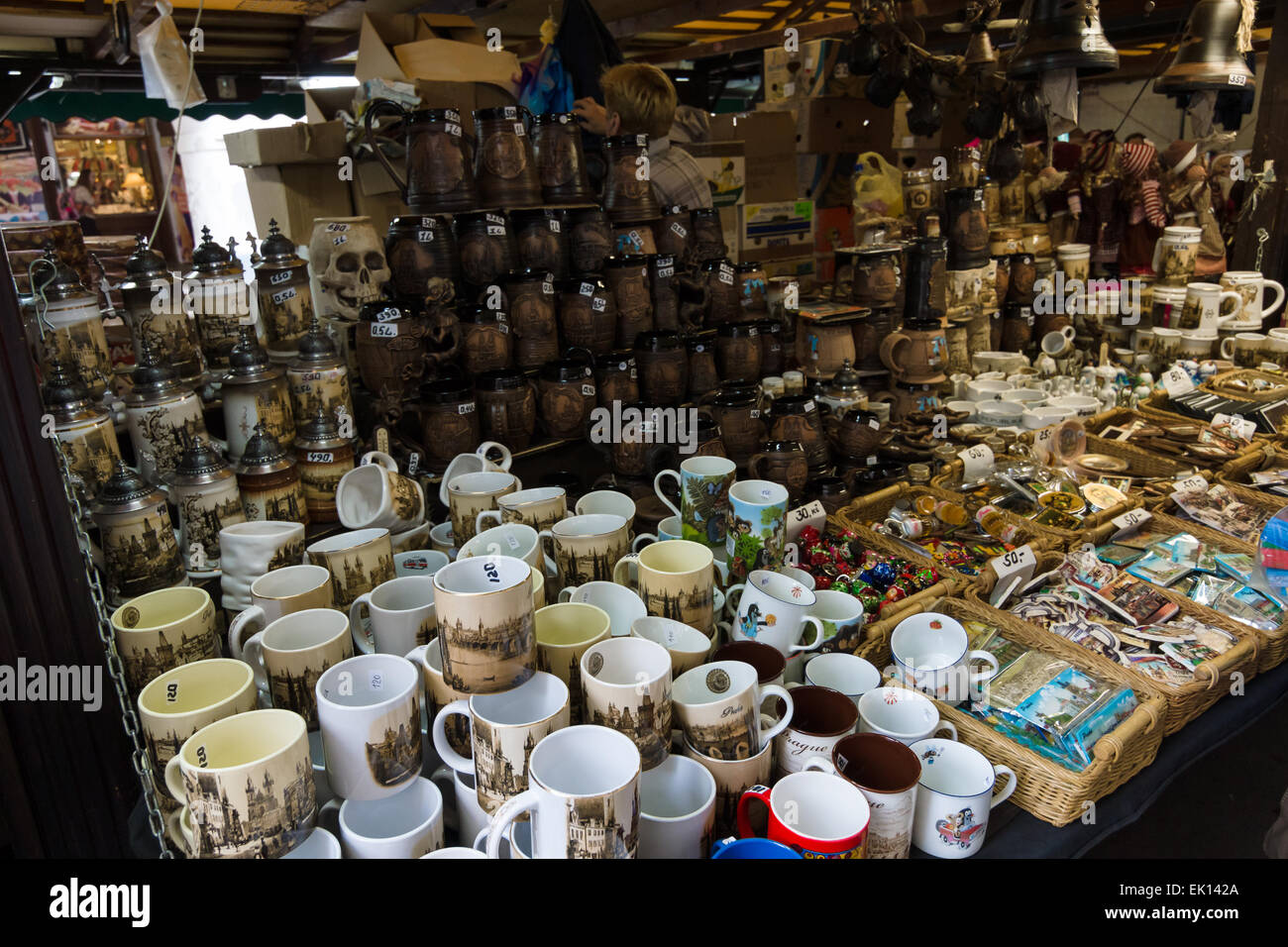 PRAGUE, CZECH REPUBLIC - SEPTEMBER 20, 2014: Prague souvenirs. Prague