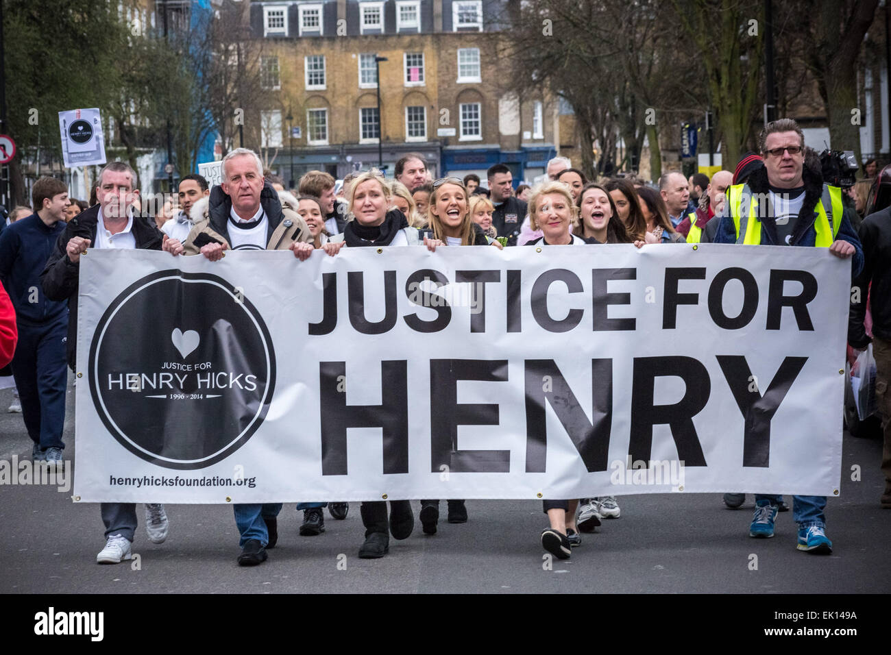 London, UK. 4th April, 2015. Justice For Henry Hicks Protest March Credit:  Guy Corbishley/Alamy Live News Stock Photo