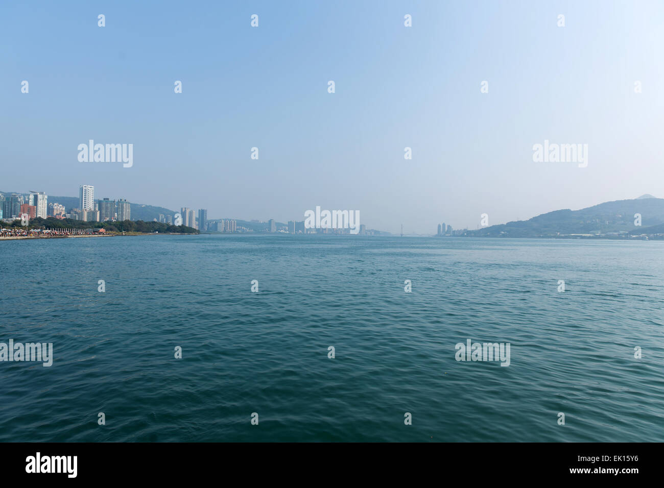 Scenery of Tamsui river in Tamsui, New Taipei City, Taiwan. Stock Photo