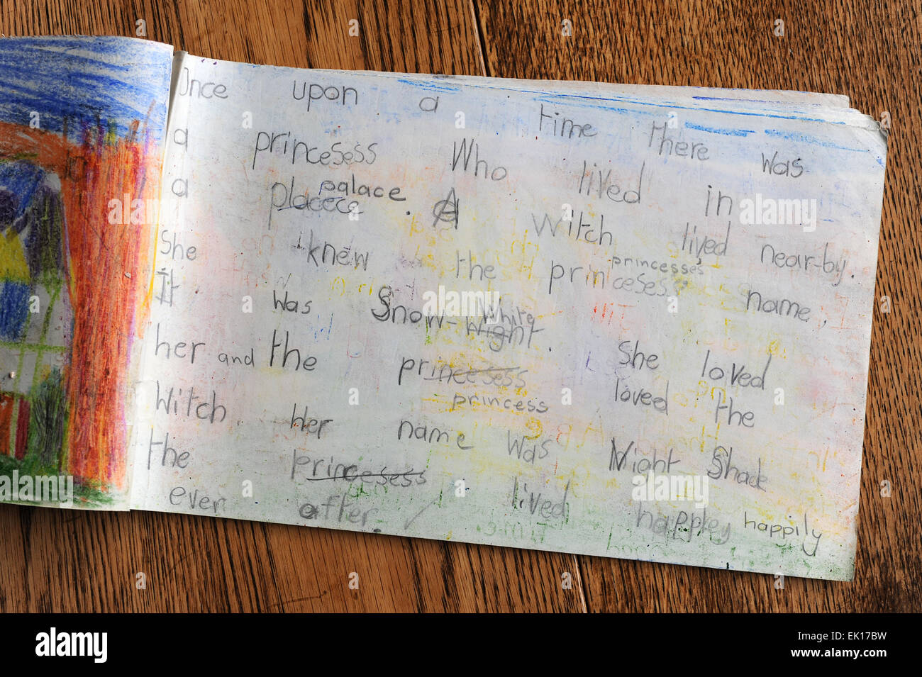 Diaries of primary school children in the United Kingdom Stock Photo