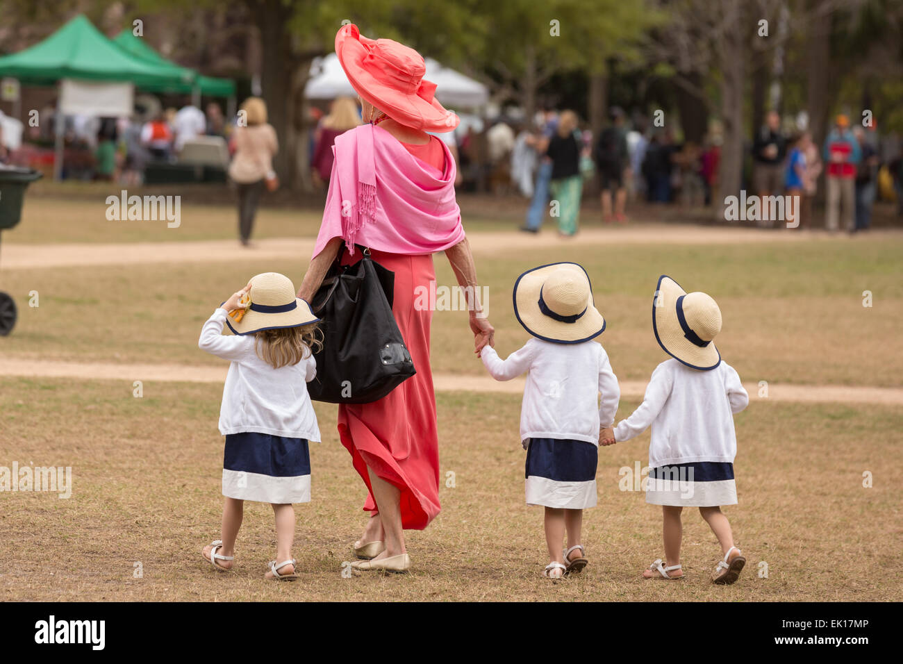 Charlestonians gather during the annual Hat Ladies Easter Promenade in