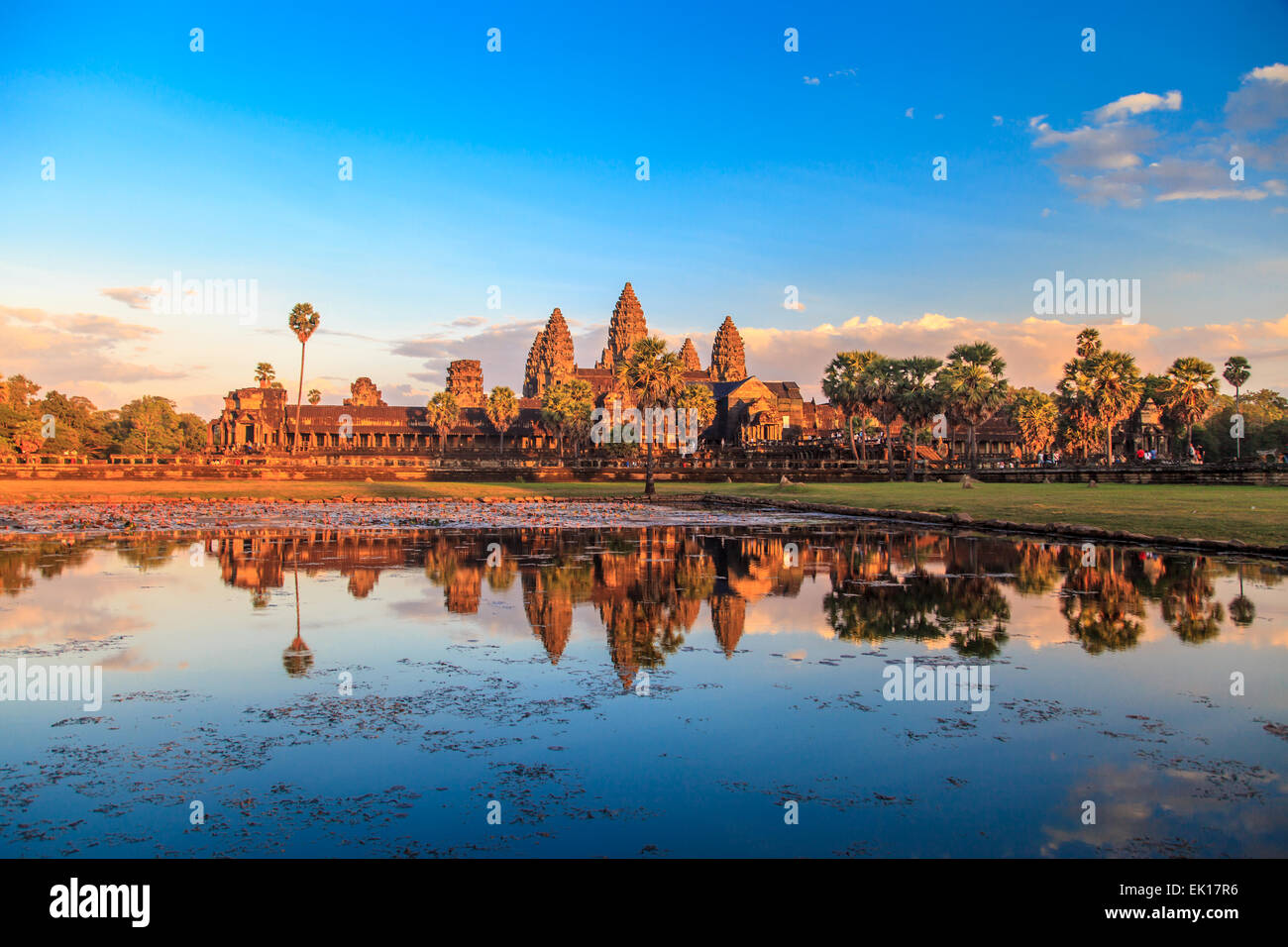 Angkor Wat Temple at sunset Stock Photo