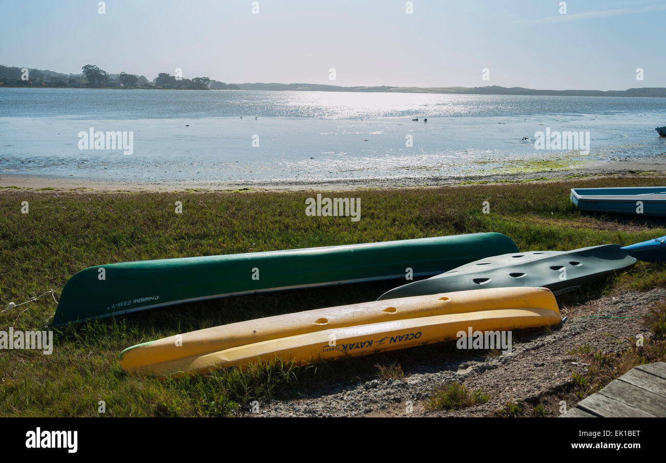 Kayaks on the Beach Stock Photo
