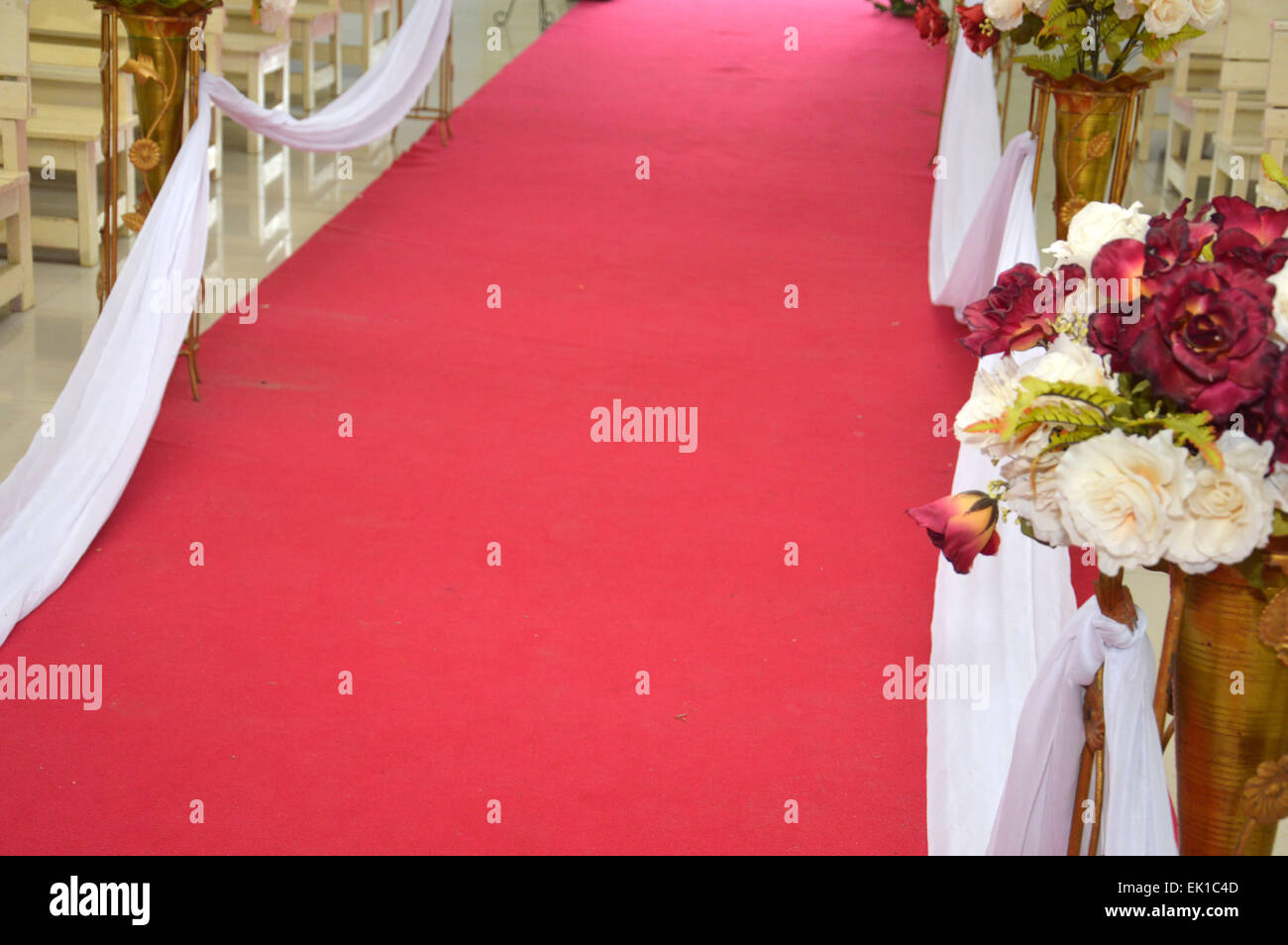 red carpet on the church Stock Photo Alamy