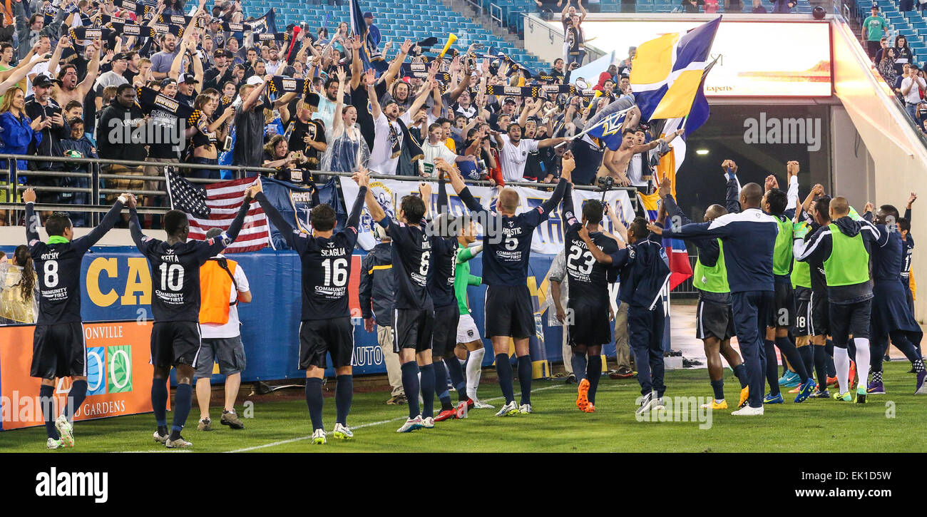 Jacksonville FL USA. 4th Apr 2015. Fans greet players of the