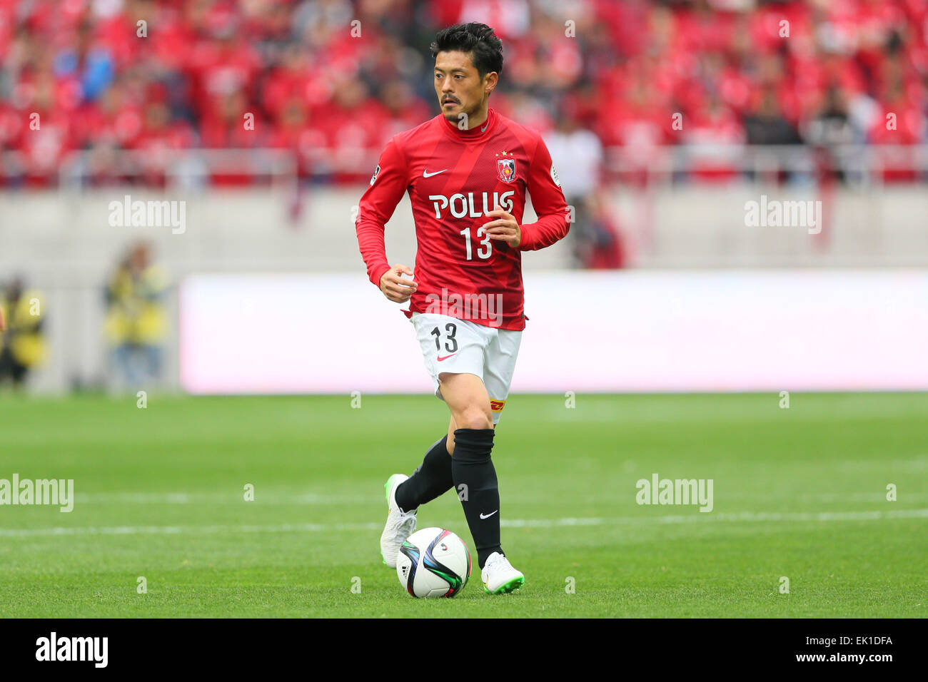 Saitama, Japan. 4th Apr, 2015. Keita Suzuki (Reds) Football /Soccer : 2015 J1 League 1st stage match between Urawa Red Diamonds 1-0 Matsumoto Yamaga FC at Saitama Stadium 2002 in Saitama, Japan . © Yohei Osada/AFLO SPORT/Alamy Live News Stock Photo