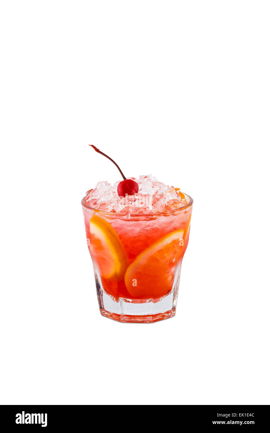 Planter&amp;#39;s Punch cocktail isolation with clipping path Stock Photo - Alamy