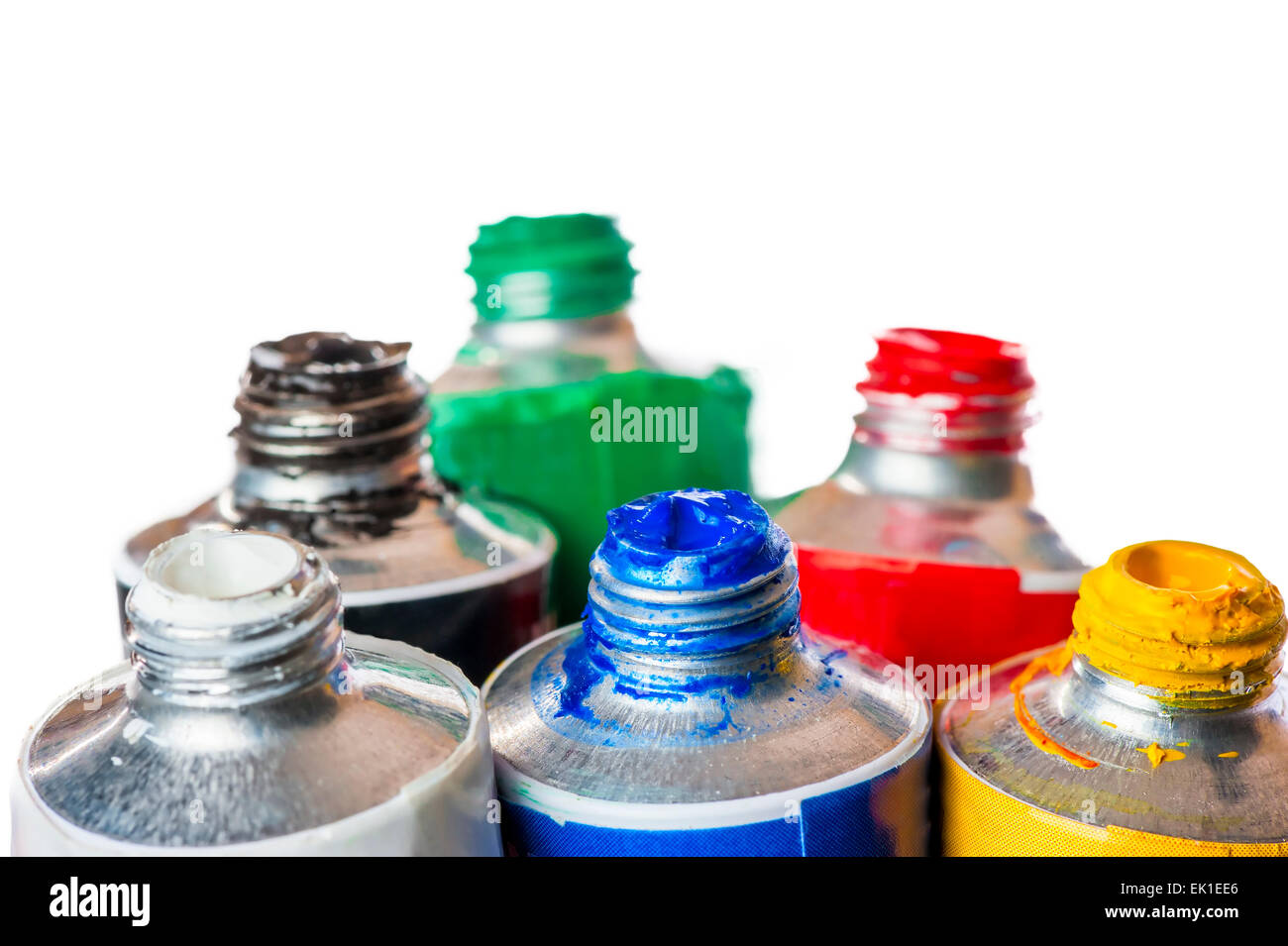 open tubes of paint for painting isolated Stock Photo Alamy