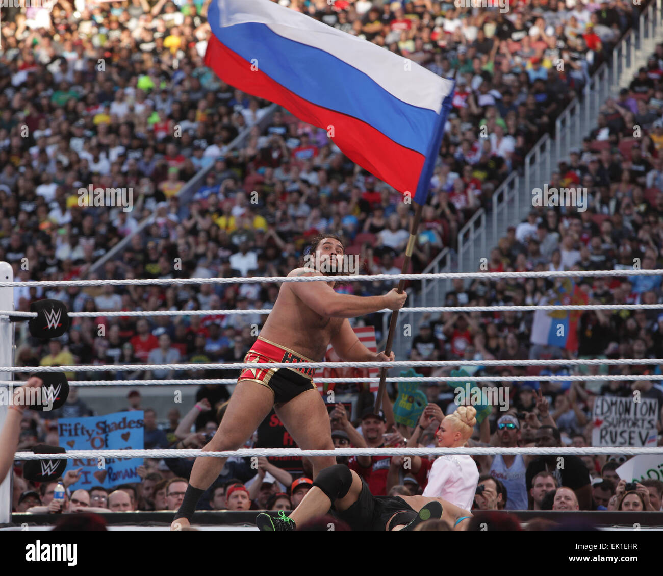 Santa Clara, California, USA. 29th Mar, 2015. Rusev during WWE Stock Photo  - Alamy