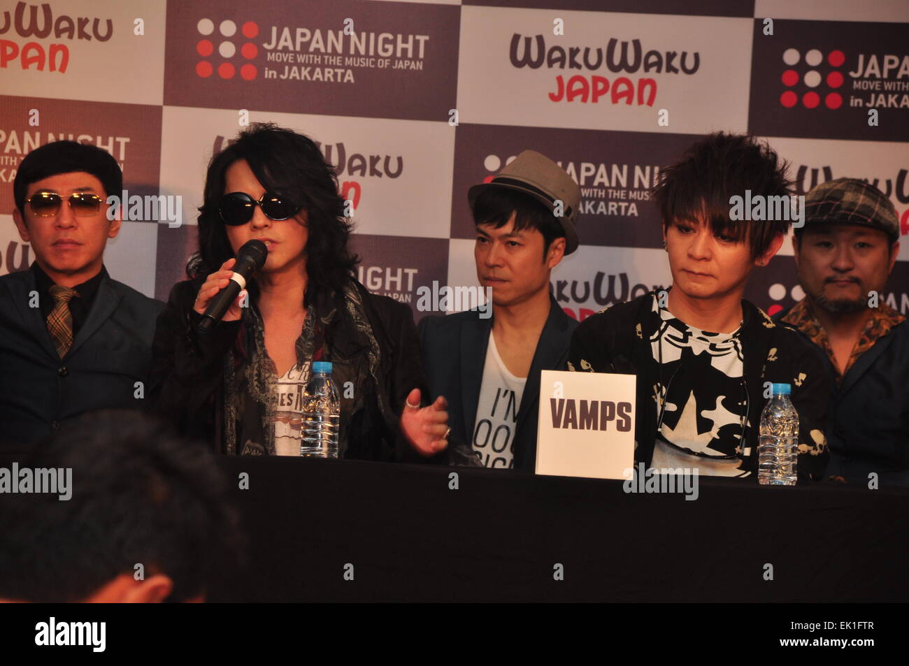 Jakarta Indonesia 04th Apr 15 Hyde Vocalist Of The Band Vamps During A Press Conference Night