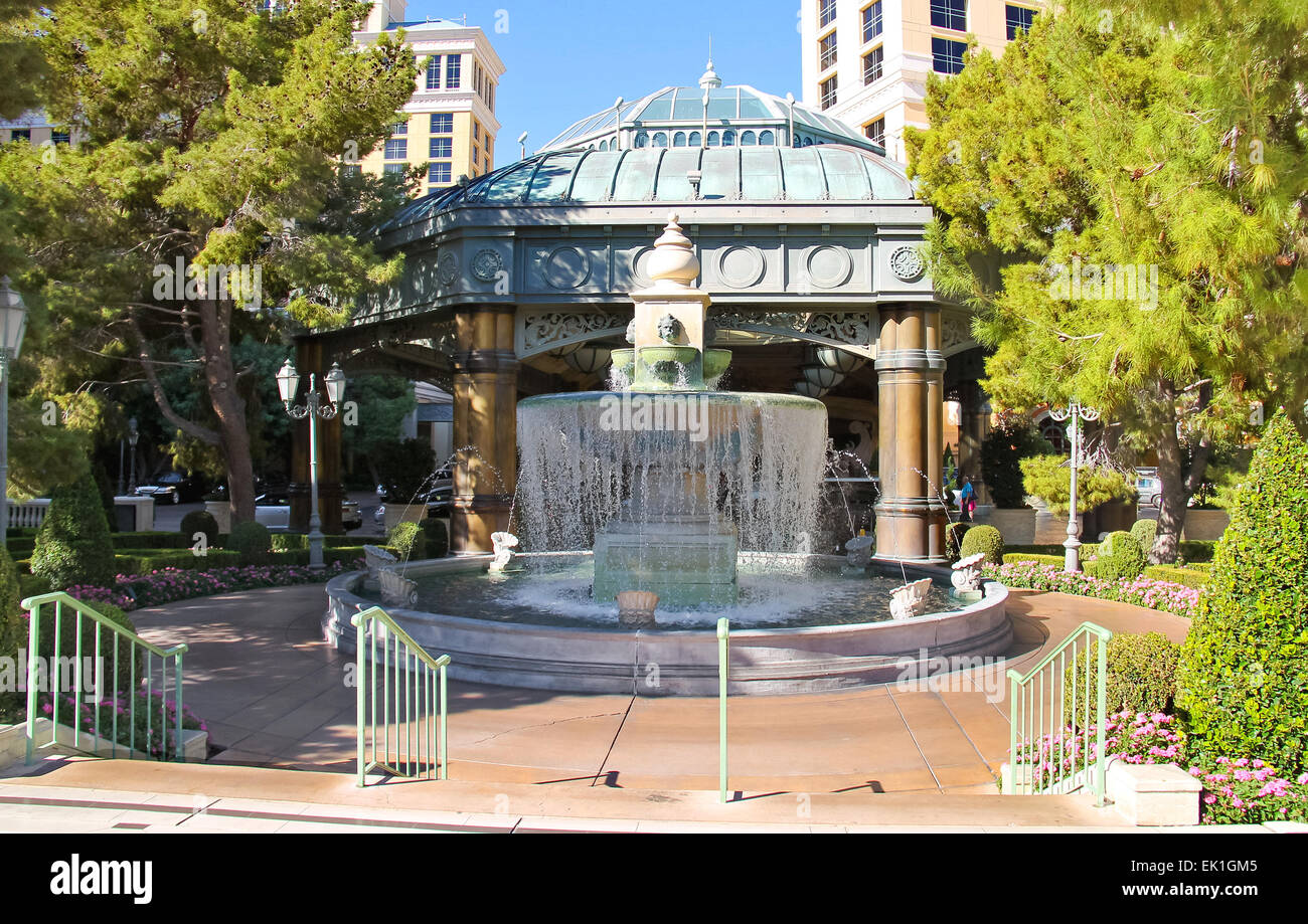 LAS VEGAS, NEVADA, USA OCTOBER 21, 2013 Fountain in Bellagio Hotel