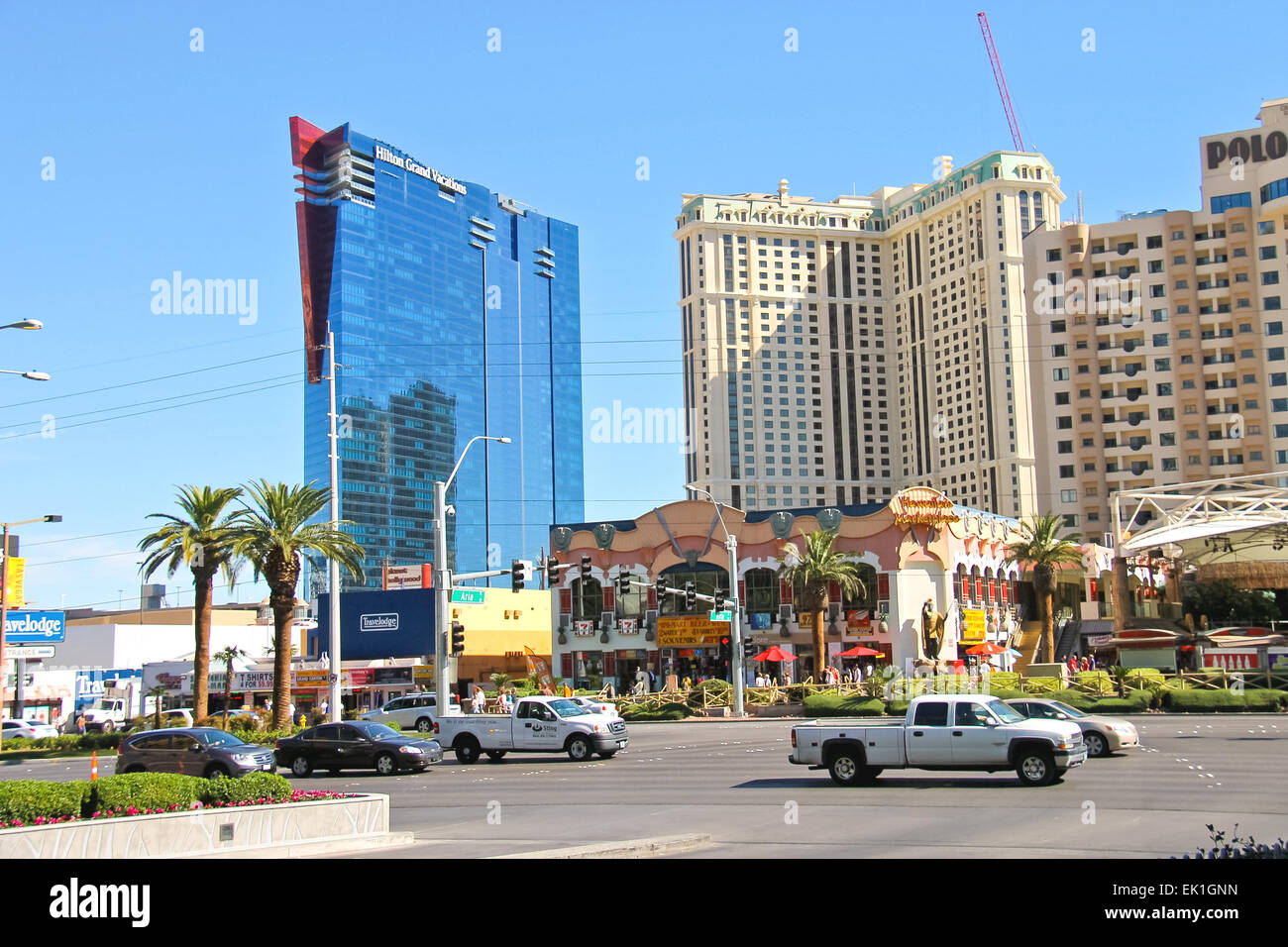 LAS VEGAS, NEVADA, USA - OCTOBER 21, 2013 : City landscape in Las Vegas, Nevada. 40 million tourists visited Las Vegas in 2012 Stock Photo