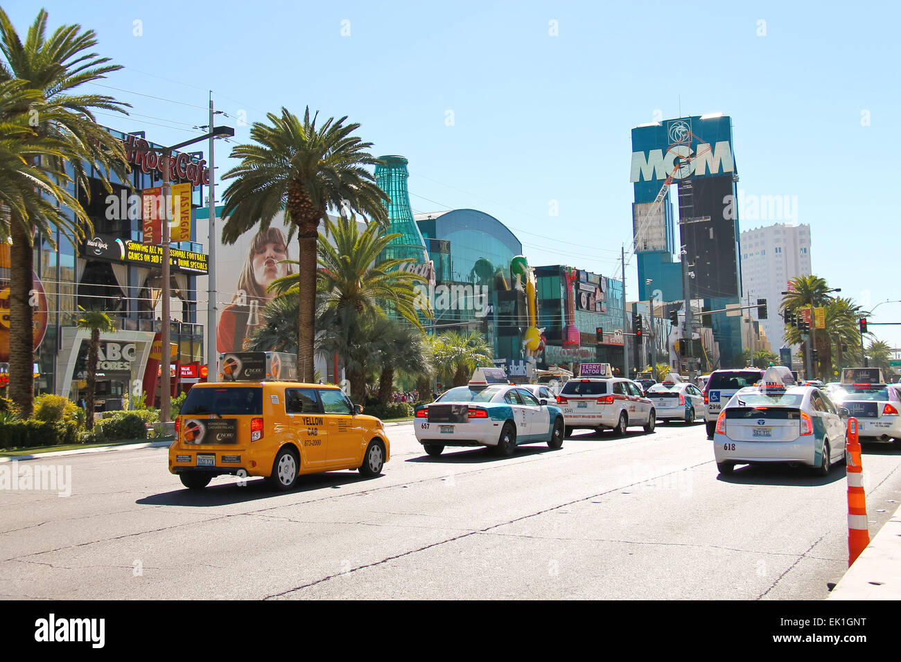 LAS VEGAS, NEVADA, USA - OCTOBER 21, 2013 : City landscape in Las Vegas, Nevada. 40 million tourists visited Las Vegas in 2012 Stock Photo