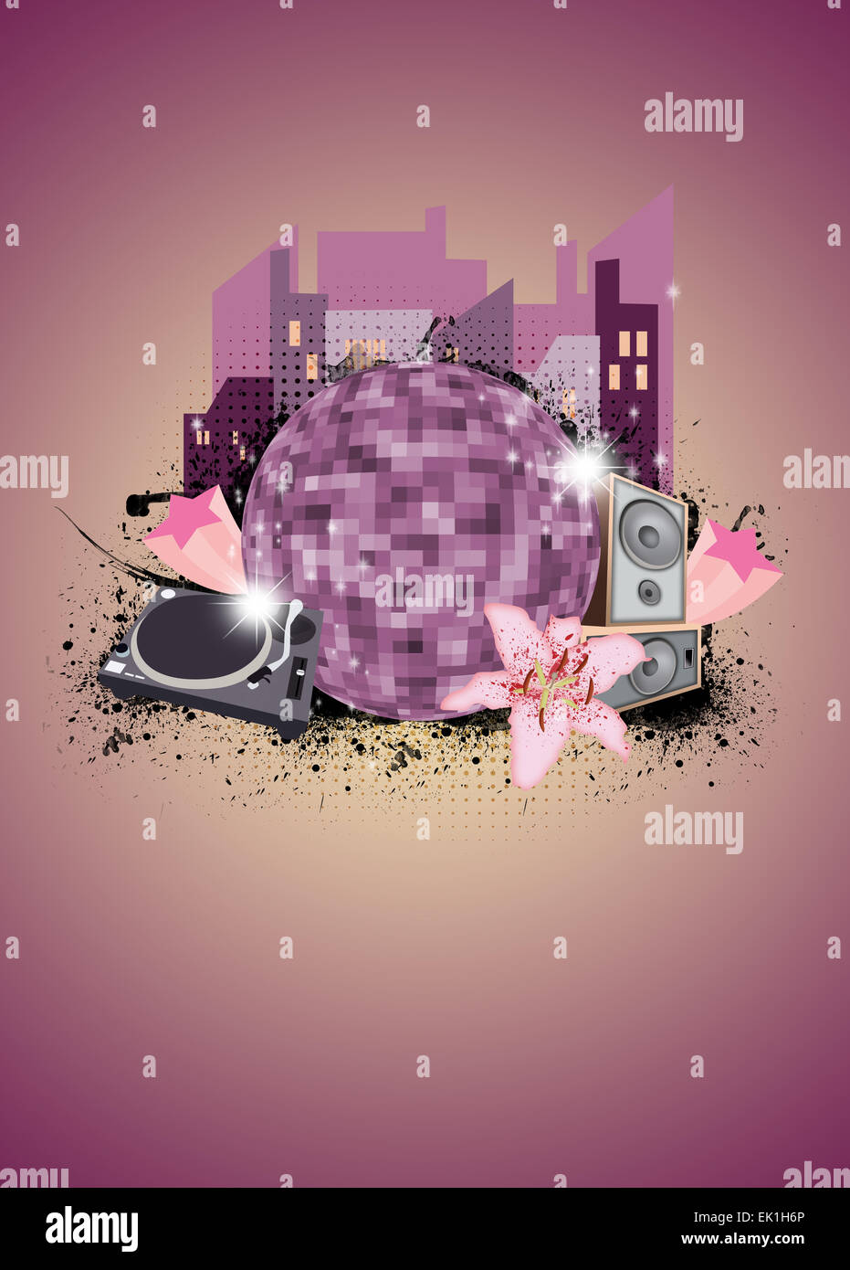City music party poster or flyer background with space Stock Photo - Alamy