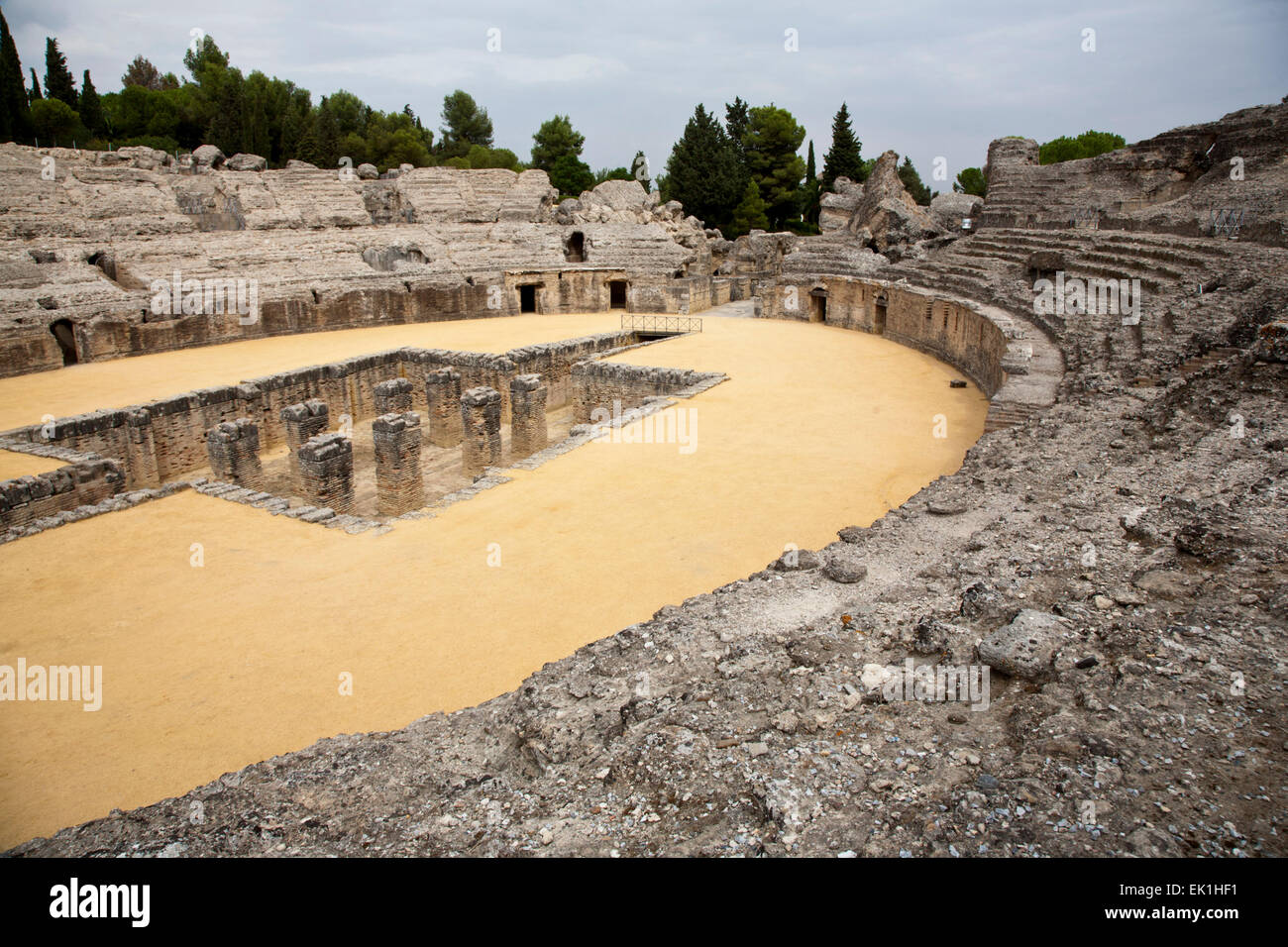 The Amfi Theatre In The Old Roman City Of Italica In Spain Stock Photo The Amfi Theatre In The Old Roman City Of Italica In Spain Stock Photo