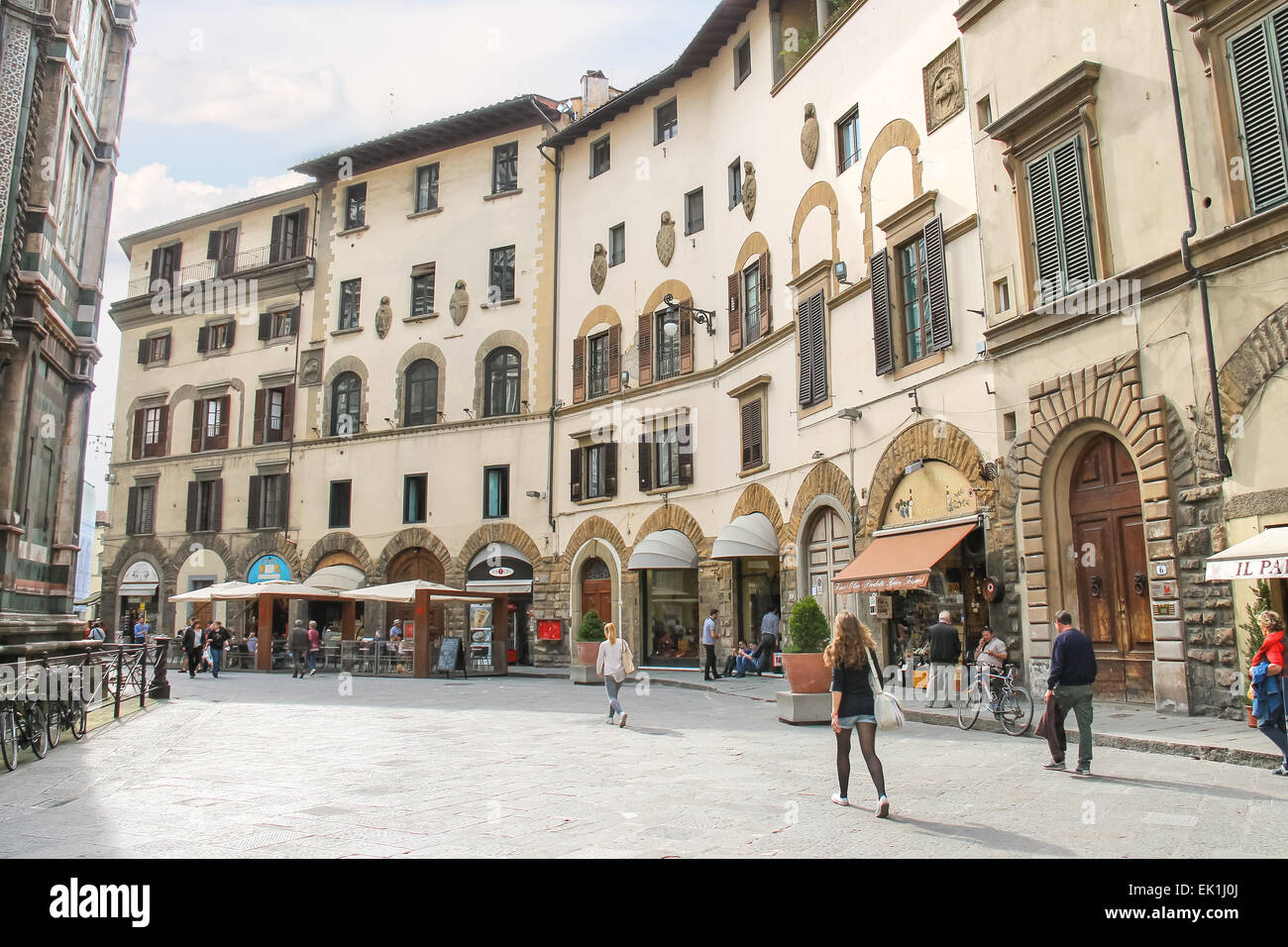 FLORENCE, ITALY MAY 08, 2014 People on the street of the ancient