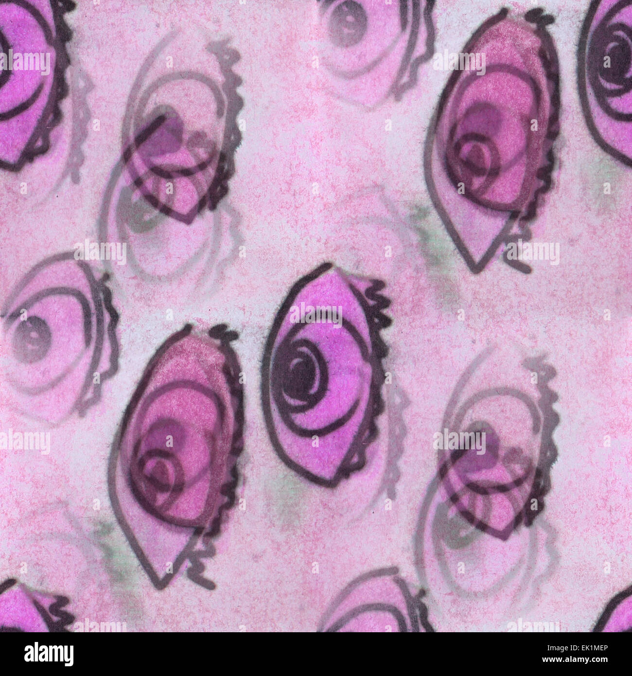 seamless pink eye texture background wallpaper pattern ancient Stock ...