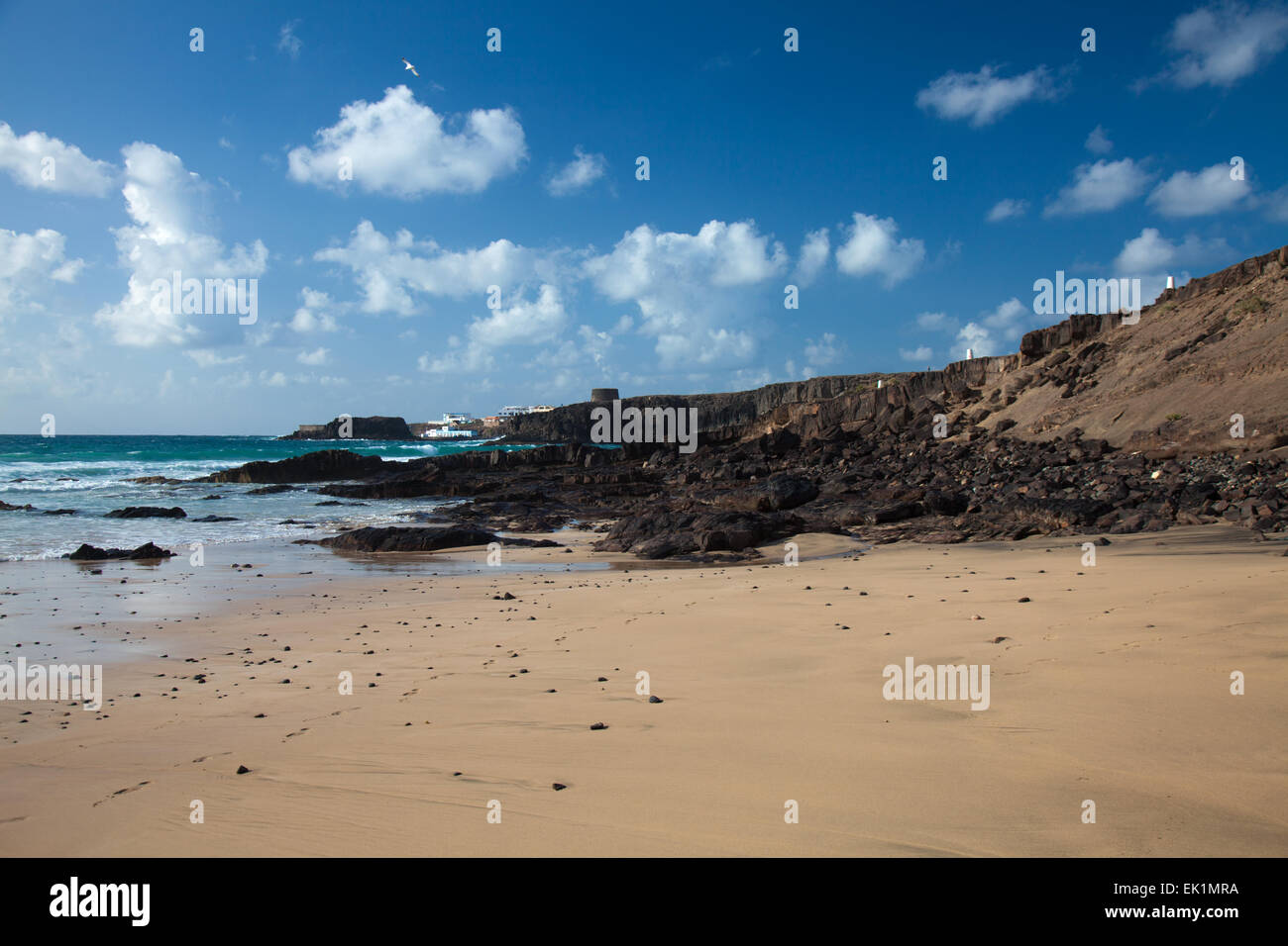 Northern Fuerteventura, Playa del Castillo beach close to El Cotillo ...